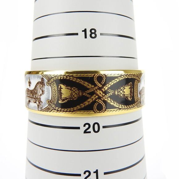 Hermes Hermes Emilel GM Cloisonne Bracelet Multicolor Metal Bangle - Picture 9 of 9